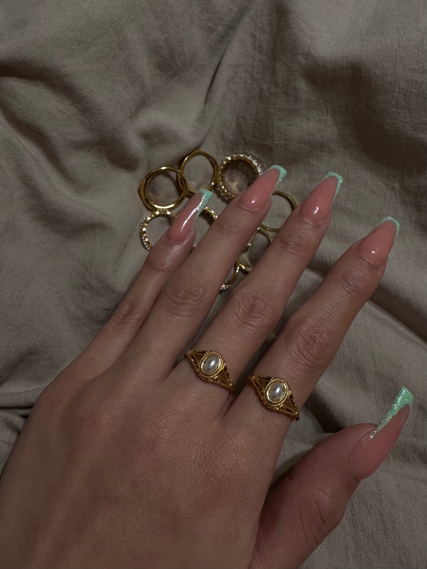 vintage pearl ring