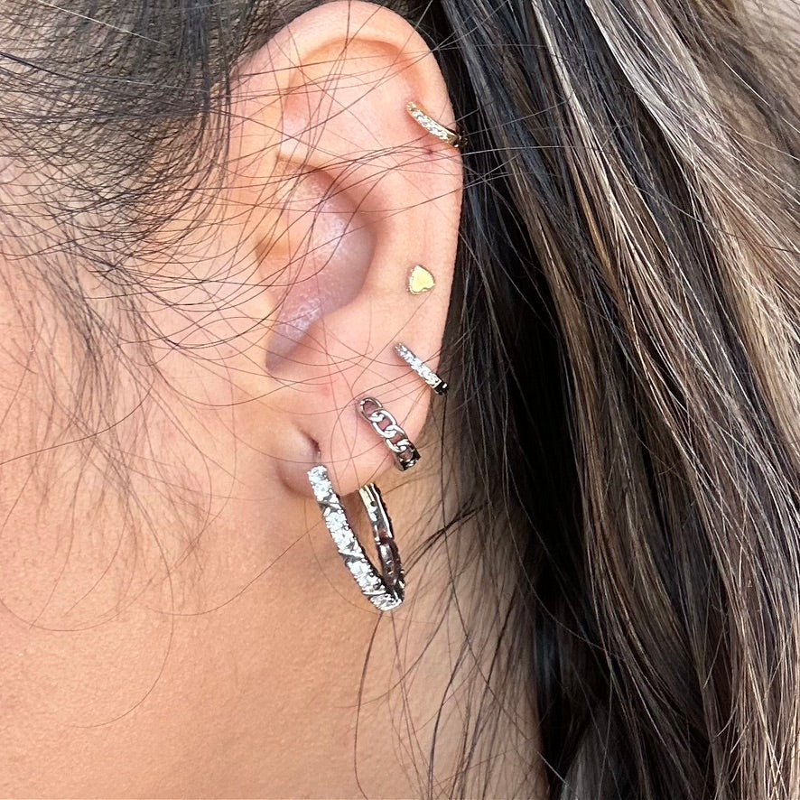Cuban link Upper lobe hoop