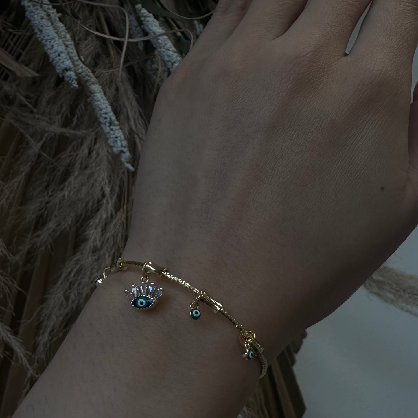 evil eye charm cuff