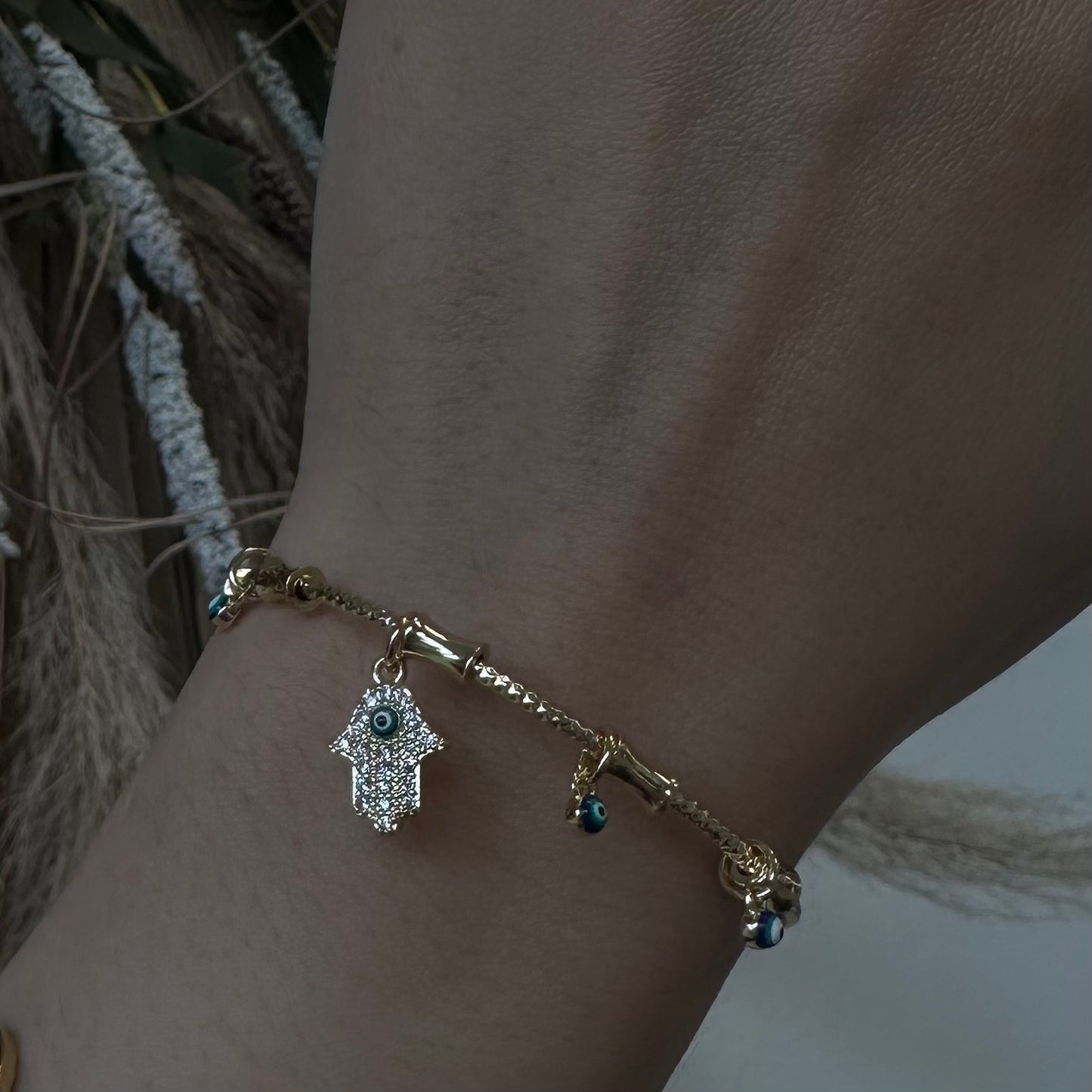 hamsa charm cuff