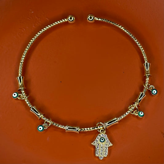 hamsa charm cuff