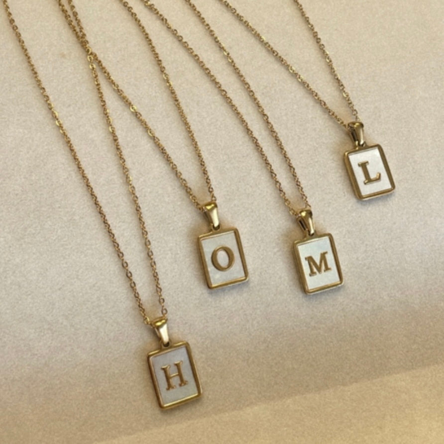 Marble Initial Necklace