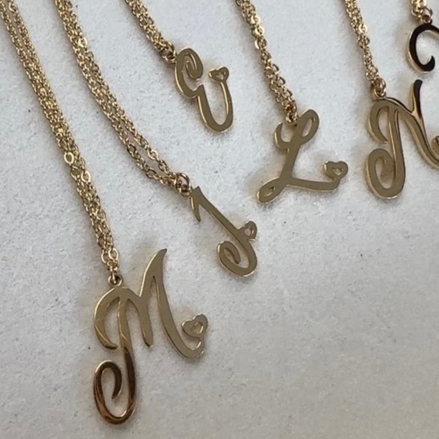 Script Initial Necklace