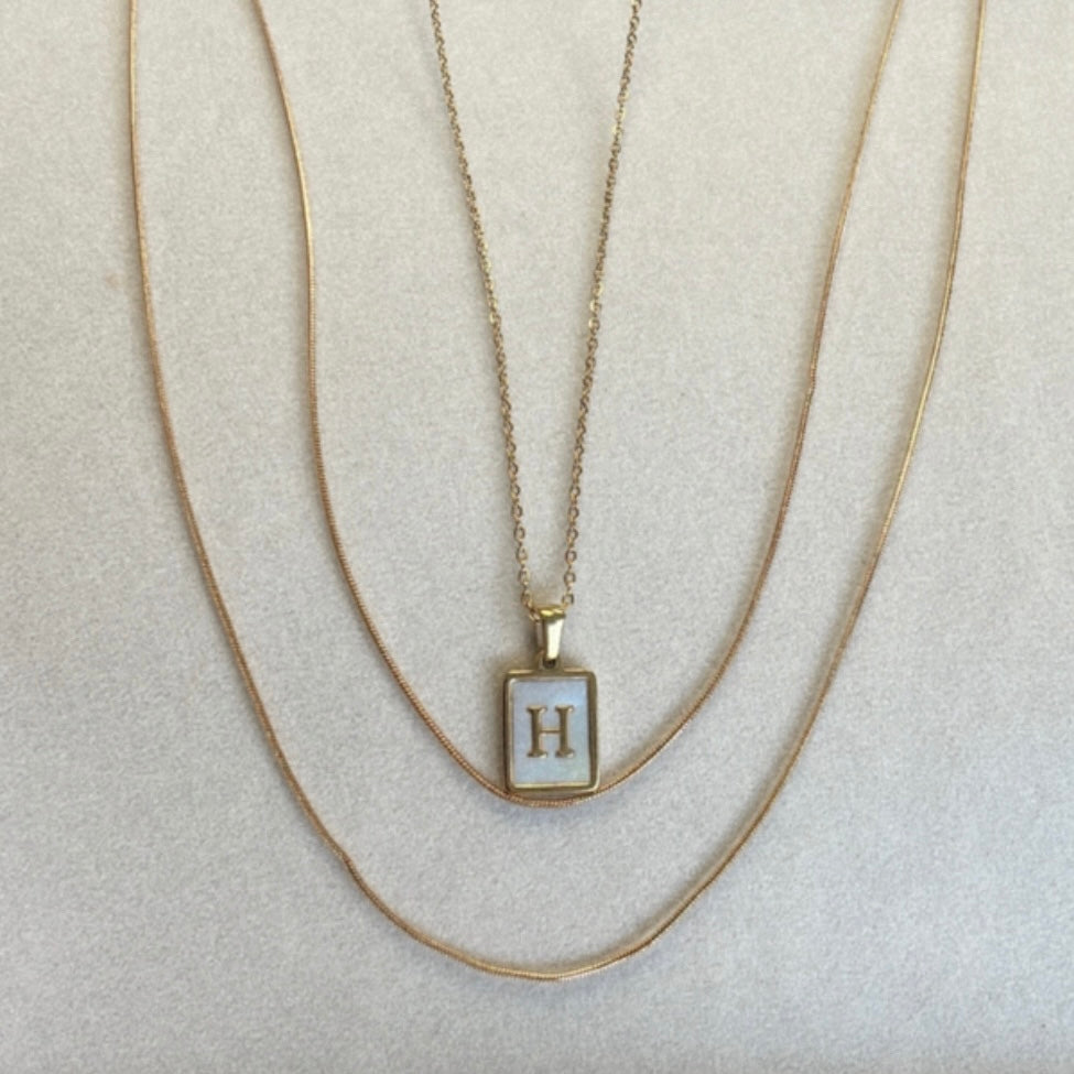 Marble Initial Necklace