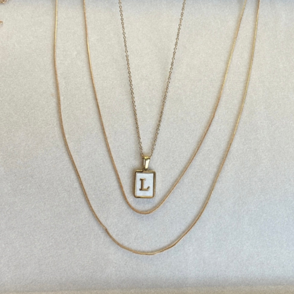 Marble Initial Necklace