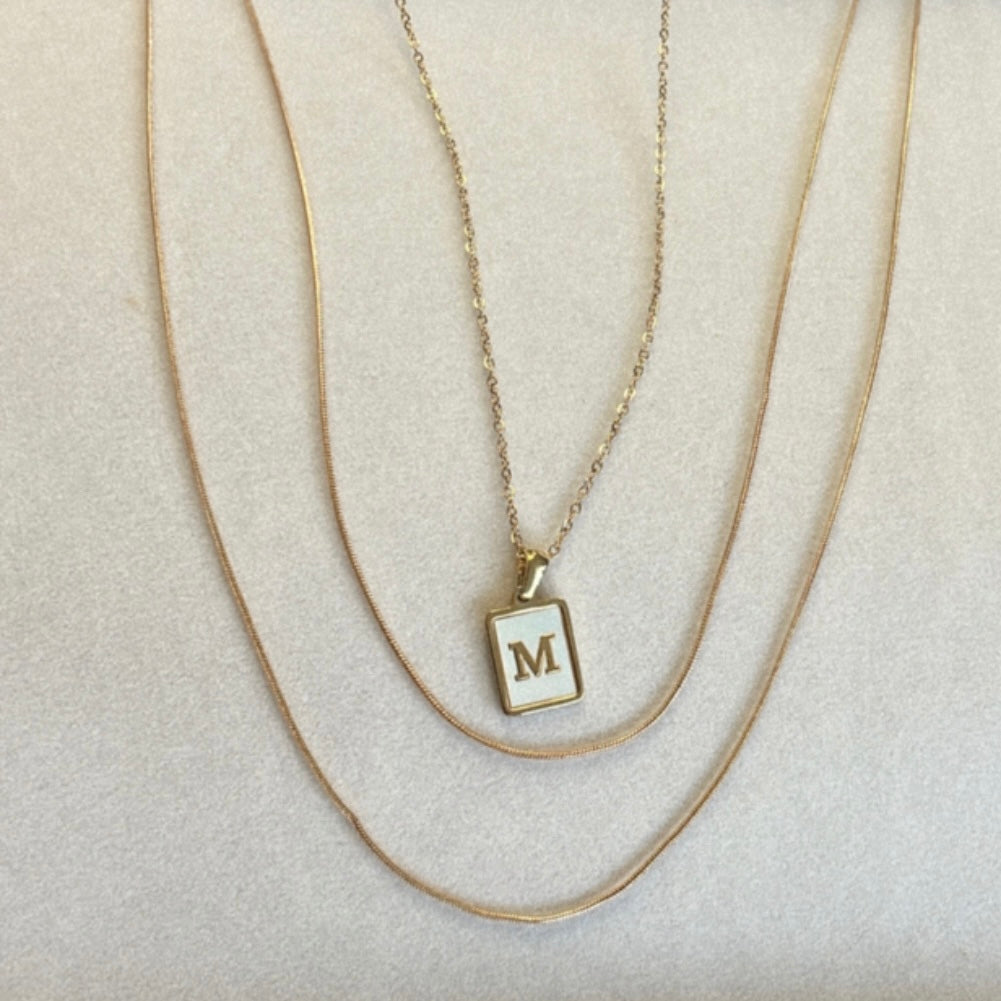 Marble Initial Necklace